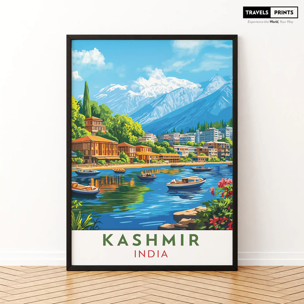 Kashmir Travel Poster - Serene Landscapes and Himalayan Beauty Wall Art