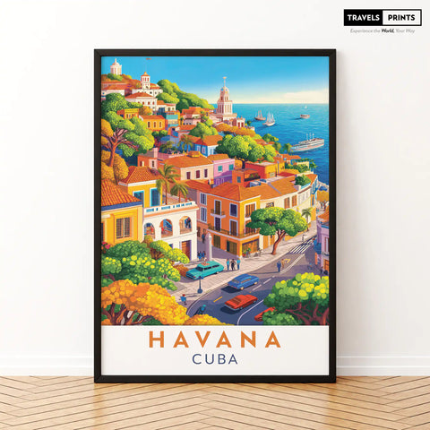 Havana Travel Poster - Cuban Culture and Colorful Charm Wall Art