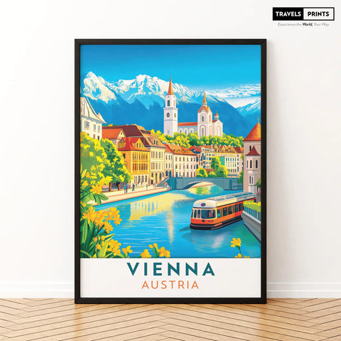 Vienna, Austria Travel Poster - Classic Architecture and Elegant Cityscape Wall Art