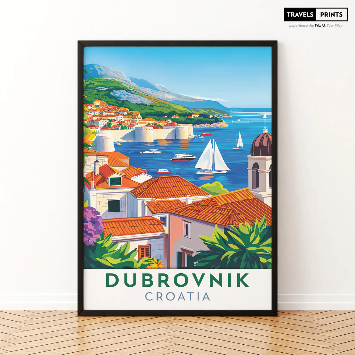 Dubrovnik Travel Poster - Historic Beauty and Mediterranean Charm Wall Art