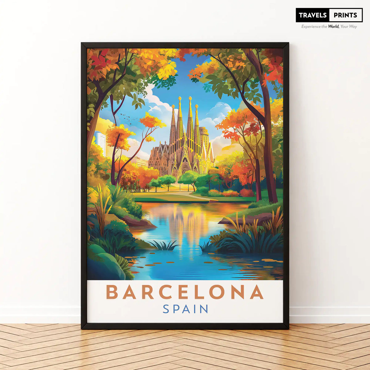 Barcelona Travel Poster - Iconic Catalan Charm Wall Art