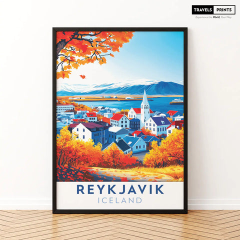 Reykjavik, Iceland Travel Poster - Scenic Icelandic Capital Wall Art