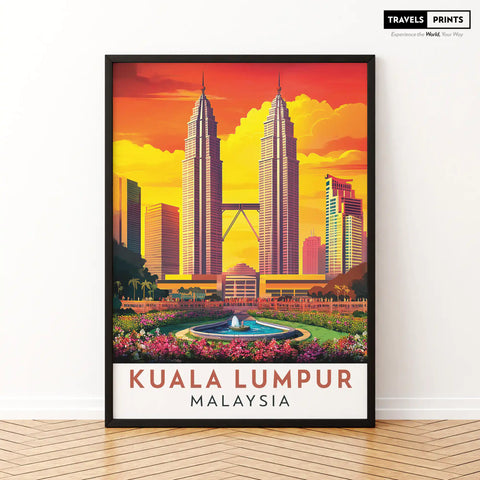 Kuala Lumpur Travel Poster - Iconic Skyline and Modern City Vibes Wall Art