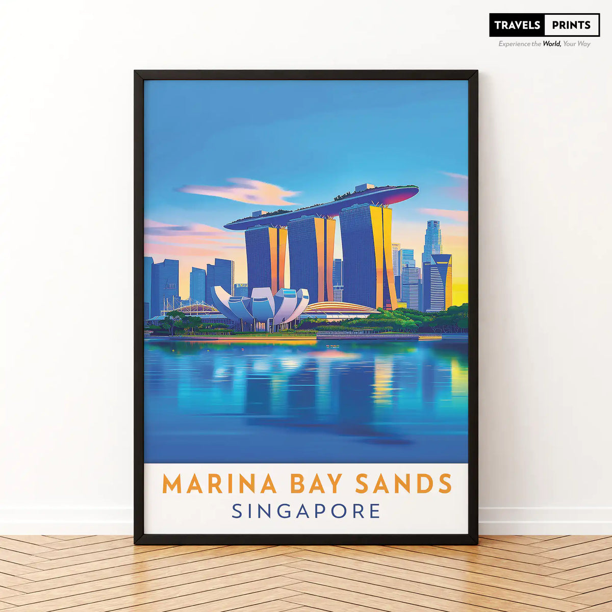 Singapore Travel Poster - Iconic Skyline and Modern Landmarks Wall Art