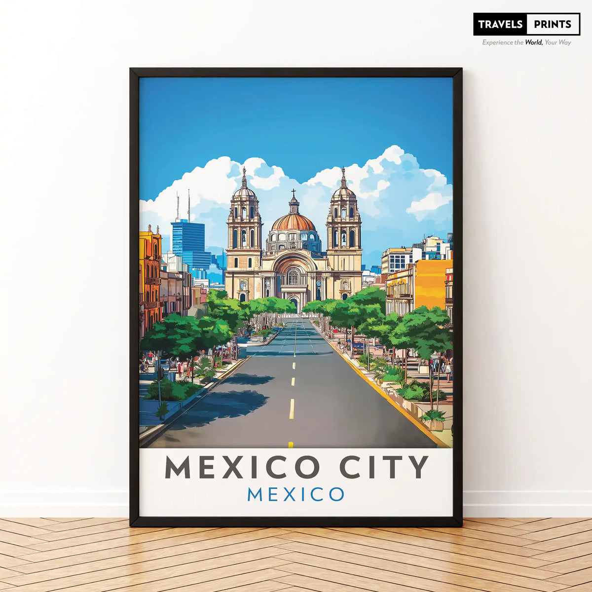 Mexico Travel Poster - Vibrant Culture and Iconic Landmarks Wall Art