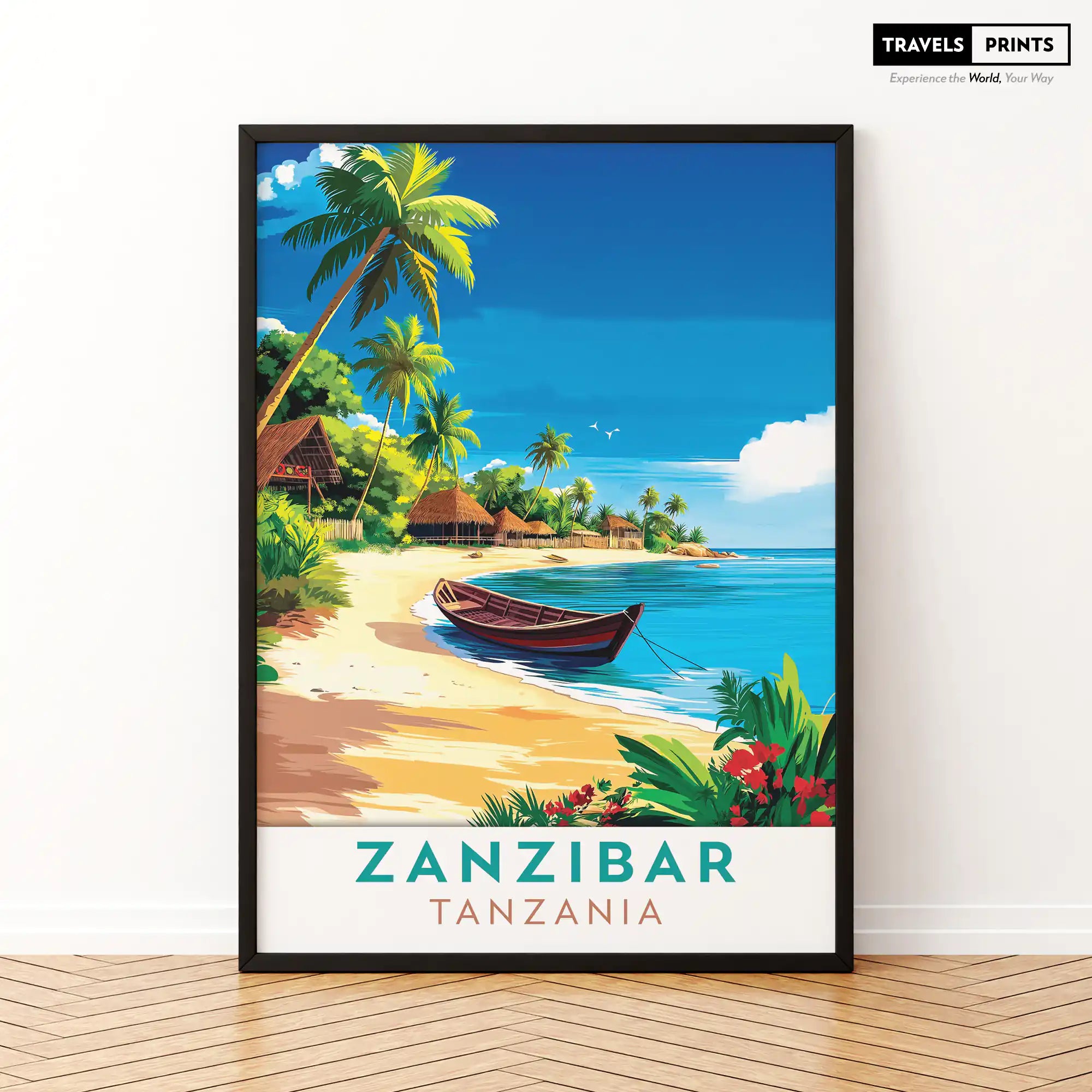 Zanzibar, Tanzania Travel Poster - Exotic Beaches and Historic Landmarks Wall Art