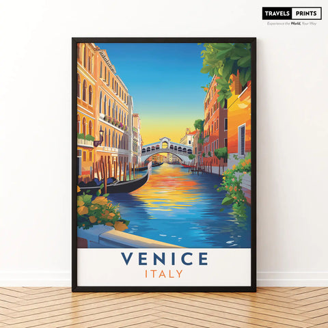 Venice, Italy Travel Poster - Iconic Canals and Historic Landmarks Wall Art