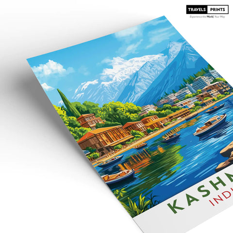 Kashmir Travel Poster - Serene Landscapes and Himalayan Beauty Wall Art