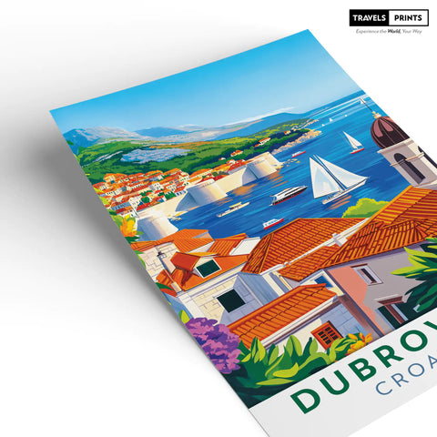 Dubrovnik Travel Poster - Historic Beauty and Mediterranean Charm Wall Art