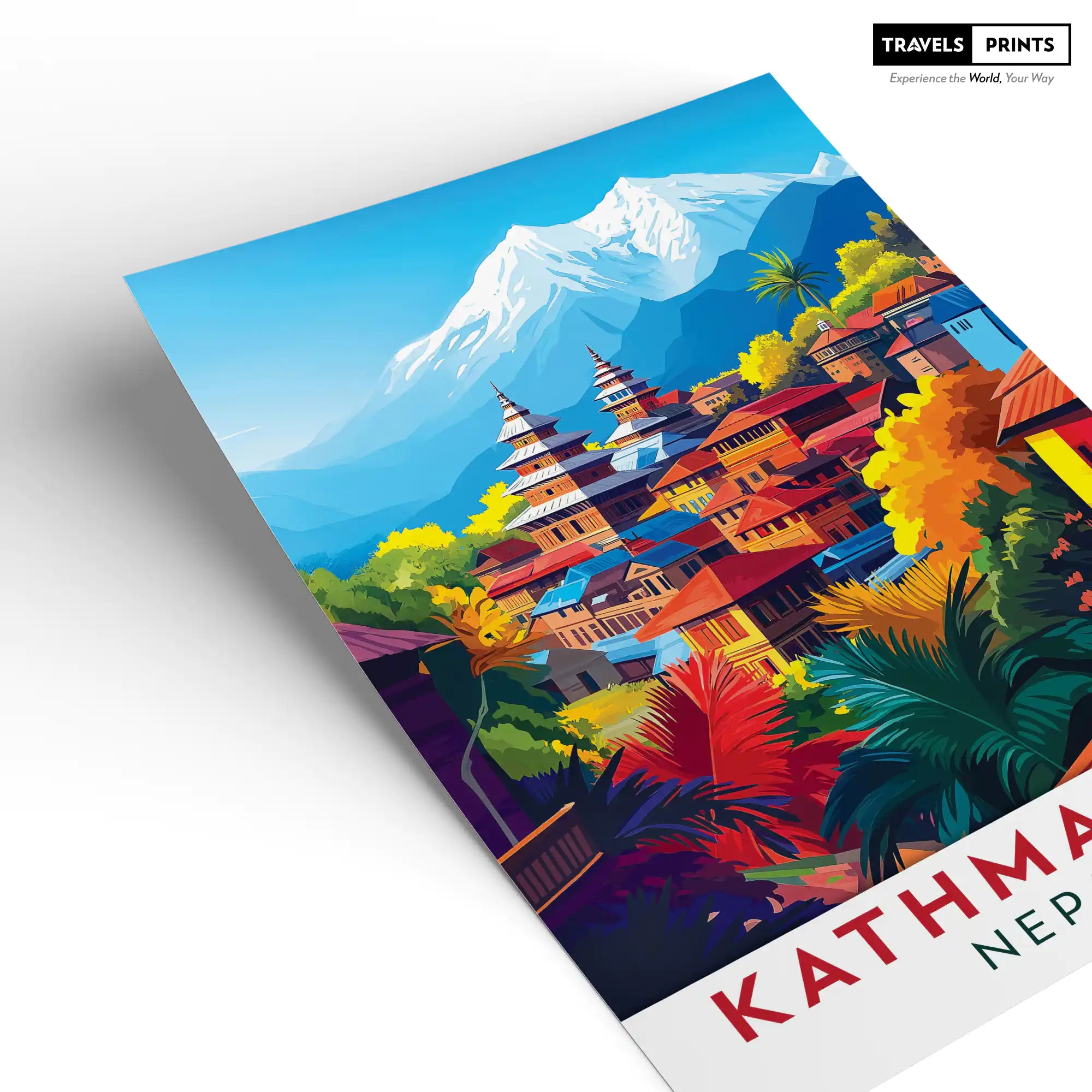 Kathmandu Travel Poster - Himalayan Charm and Nepali Heritage Wall Art