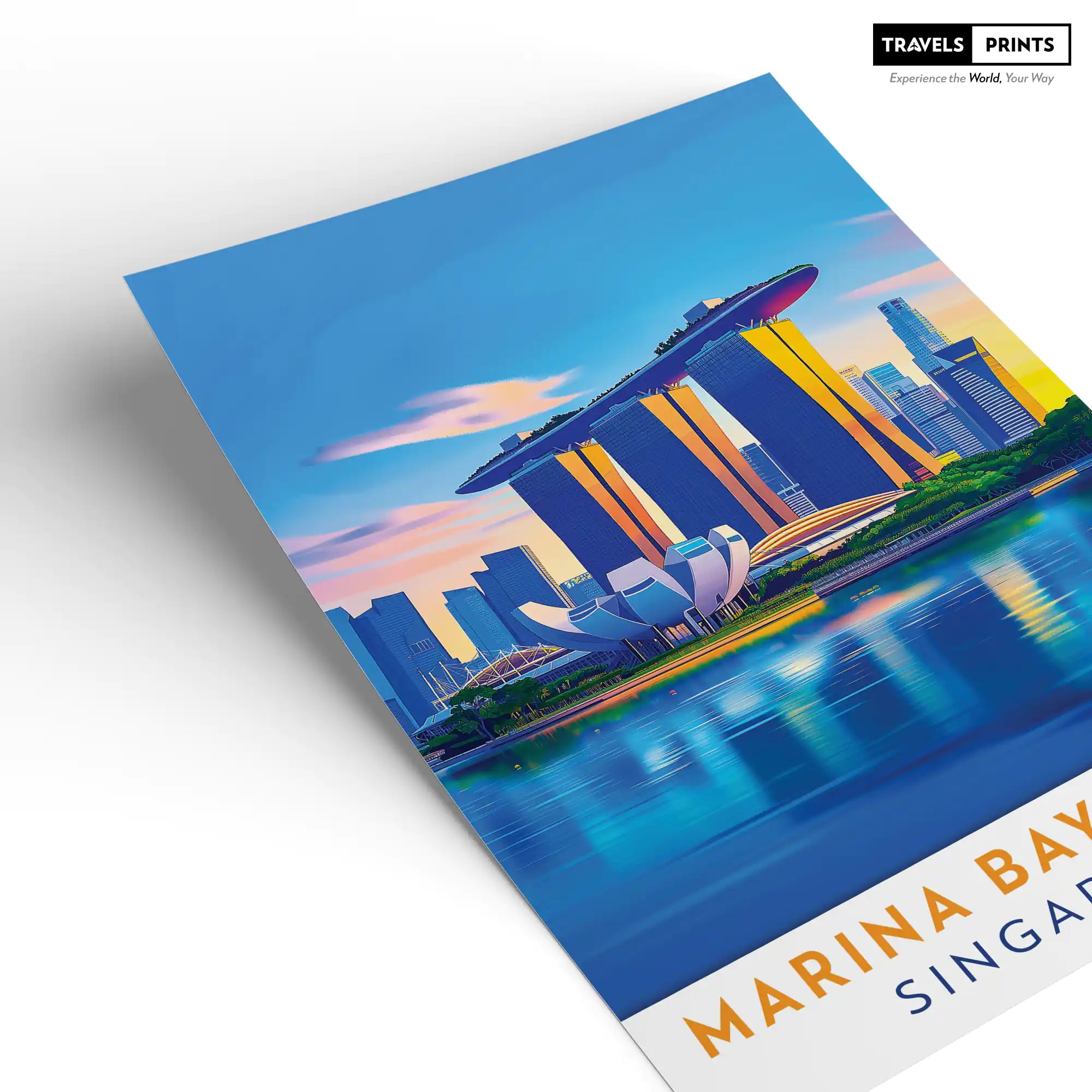 Singapore Travel Poster - Iconic Skyline and Modern Landmarks Wall Art