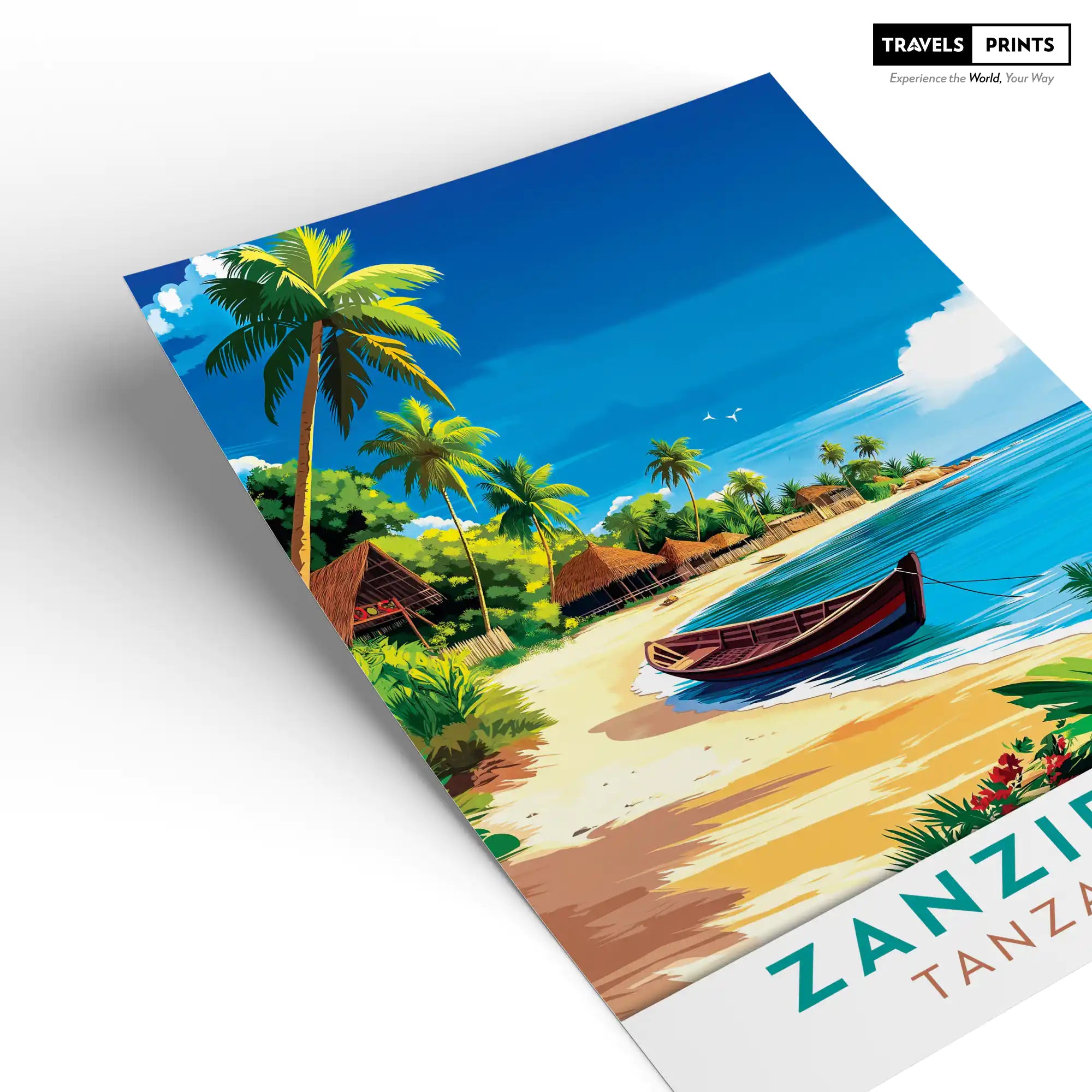 Zanzibar, Tanzania Travel Poster - Exotic Beaches and Historic Landmarks Wall Art