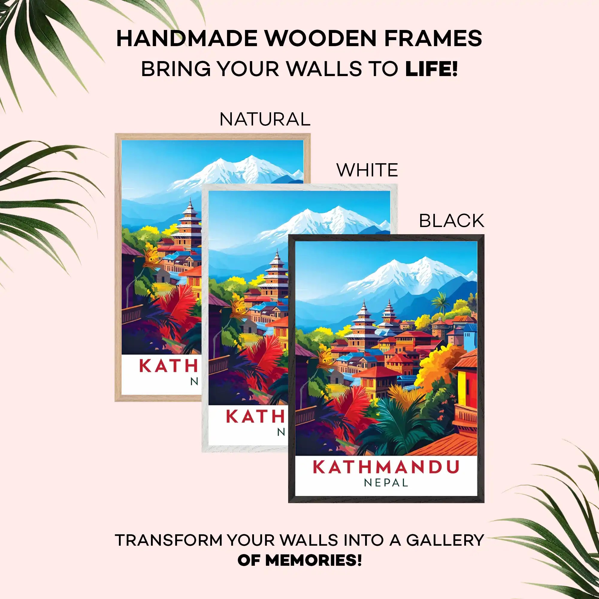 Kathmandu Travel Poster - Himalayan Charm and Nepali Heritage Wall Art