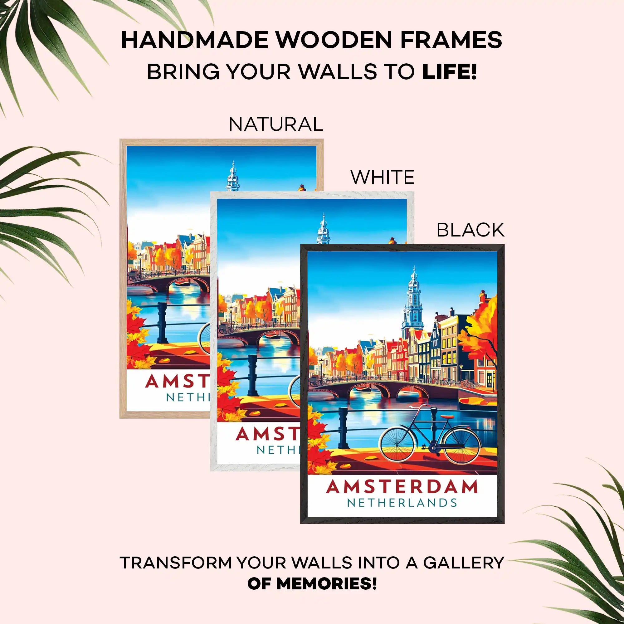 Amsterdam Travel Poster - Iconic Dutch Charm Wall Art