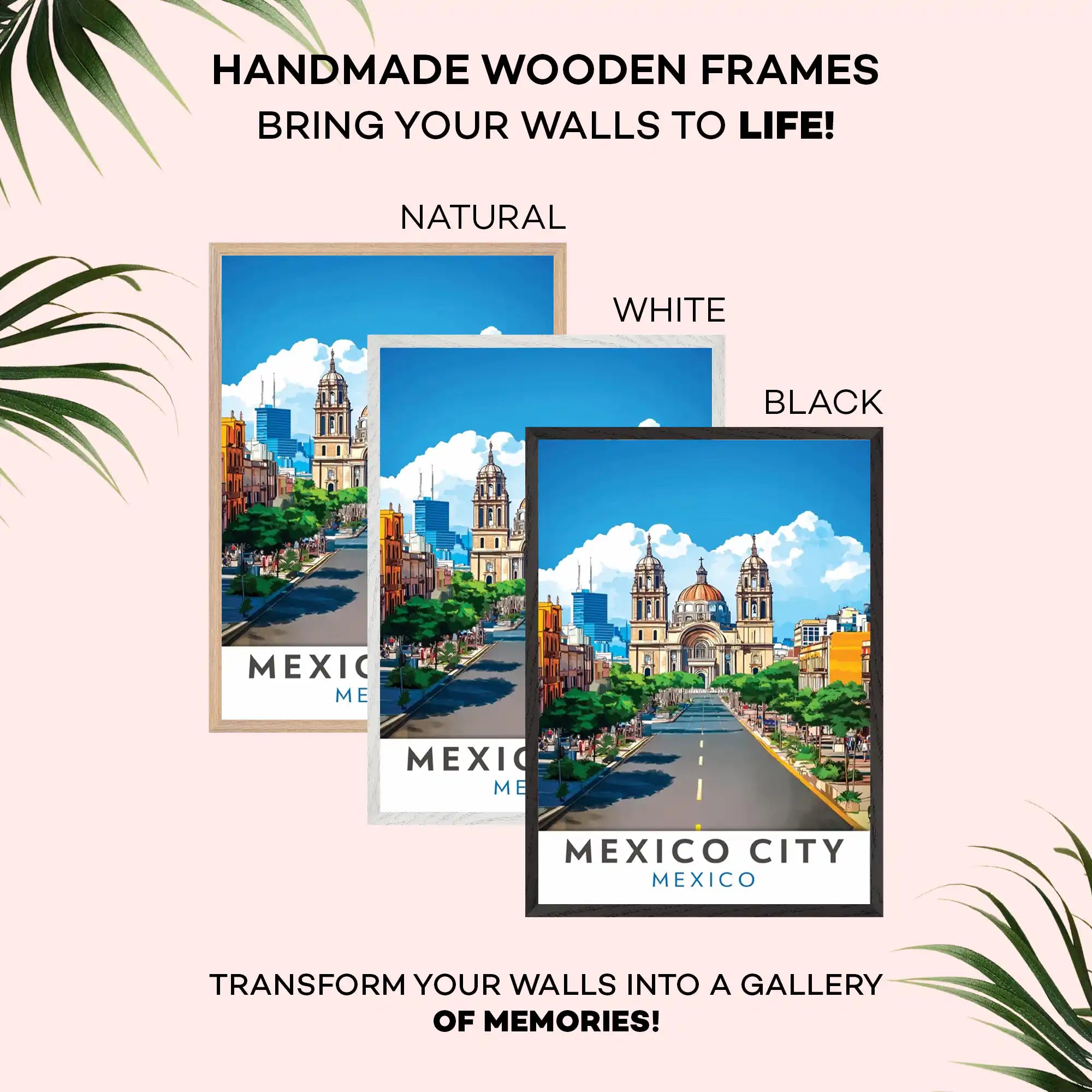 Mexico Travel Poster - Vibrant Culture and Iconic Landmarks Wall Art