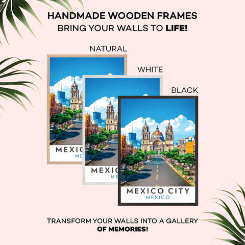 Mexico Travel Poster - Vibrant Culture and Iconic Landmarks Wall Art