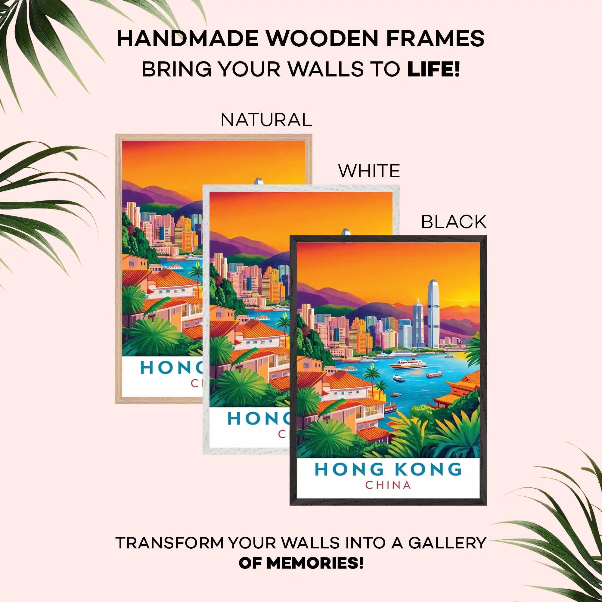 Hong Kong Travel Poster - Urban Skyline and Vibrant City Life Wall Art