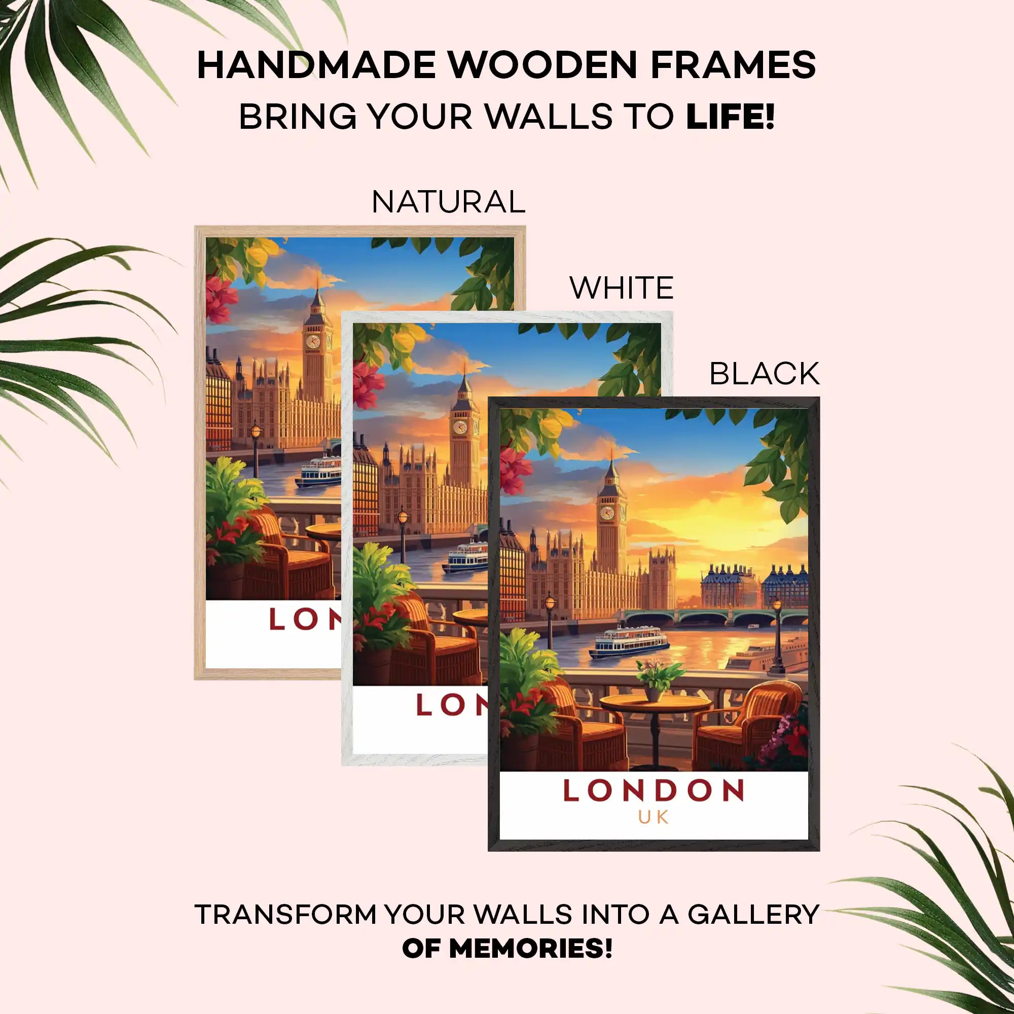 London Travel Poster - Iconic Landmarks and Timeless Elegance Wall Art