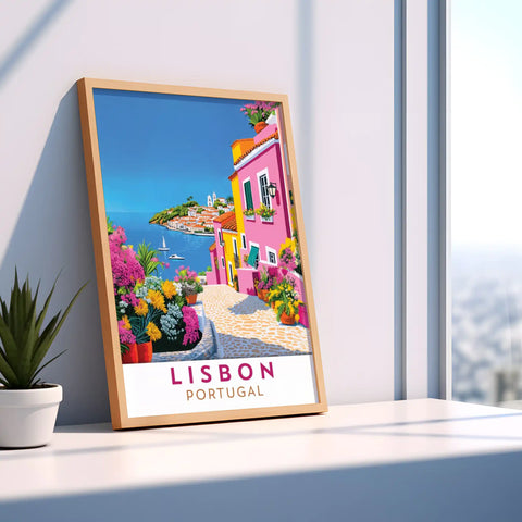 Lisbon Travel Poster - Historic Charm and Coastal Beauty Wall Art