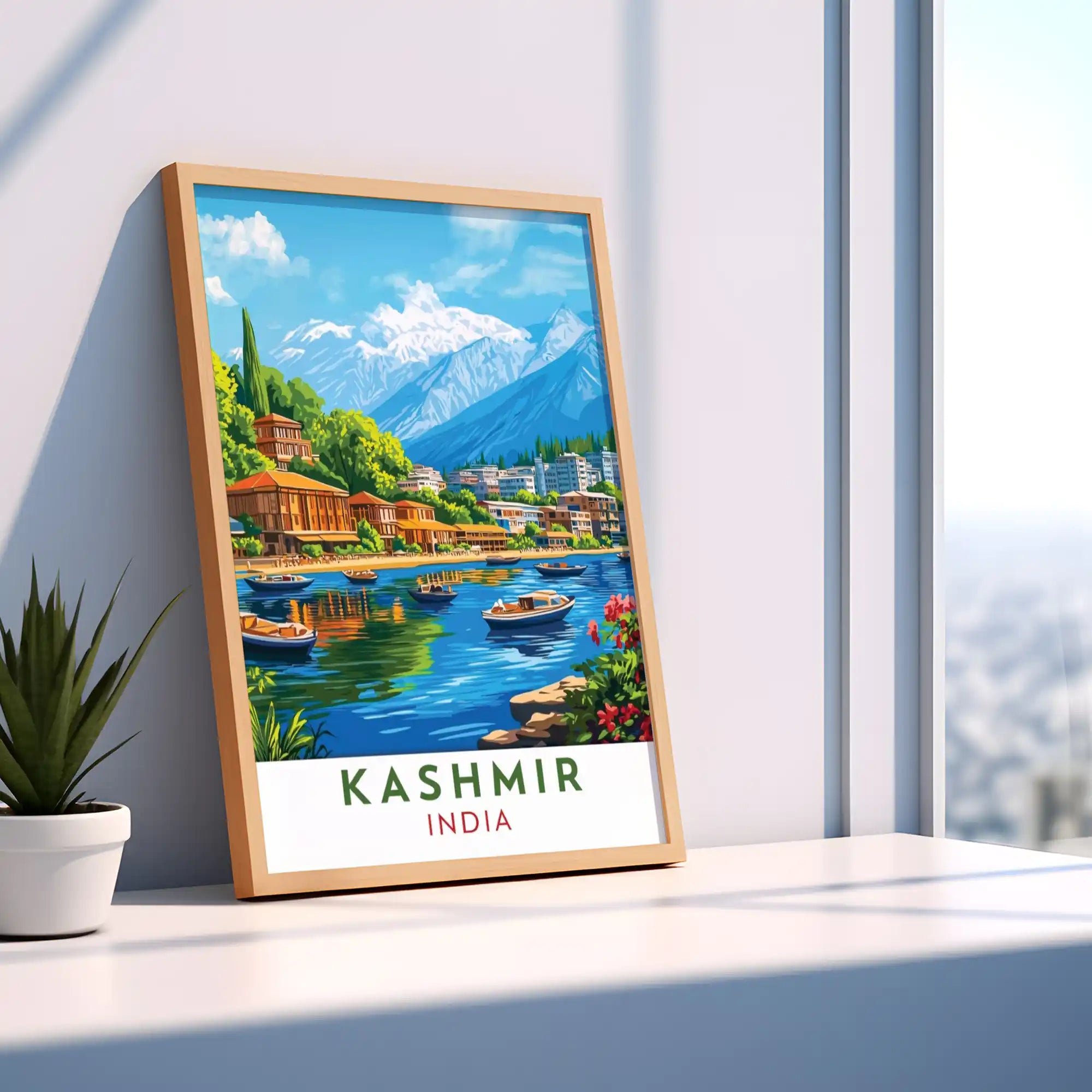 Kashmir Travel Poster - Serene Landscapes and Himalayan Beauty Wall Art