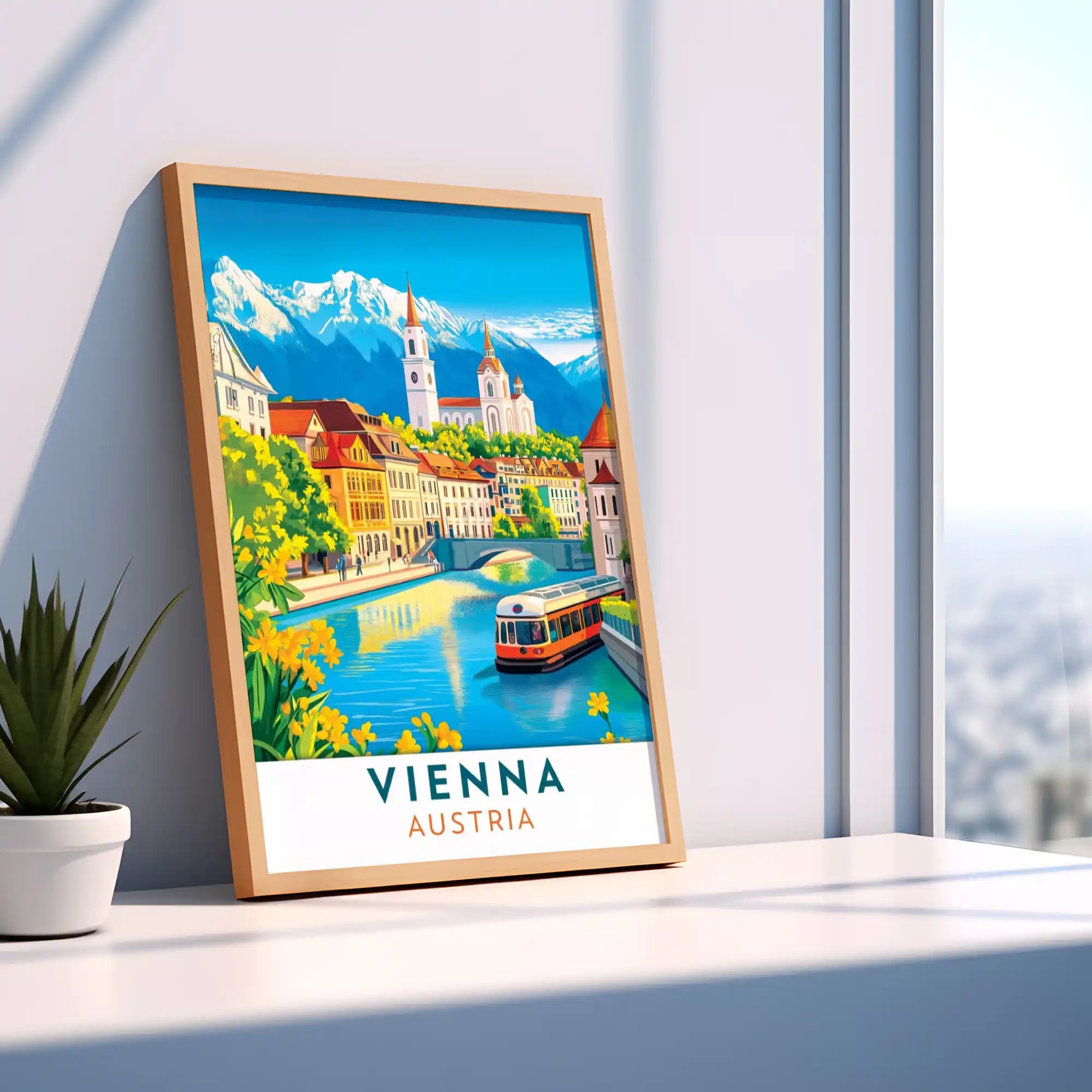 Vienna, Austria Travel Poster - Classic Architecture and Elegant Cityscape Wall Art