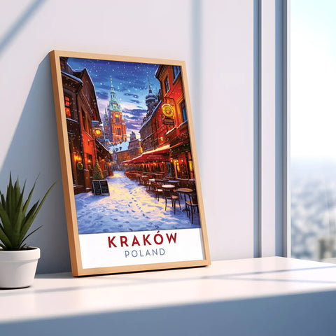 Kraków Travel Poster - Historic Charm and Medieval Beauty Wall Art