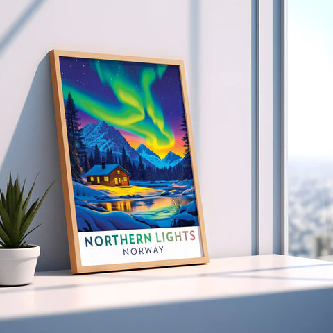 Northern Lights - Norway Travel Poster - Magical Aurora Borealis Wall Art