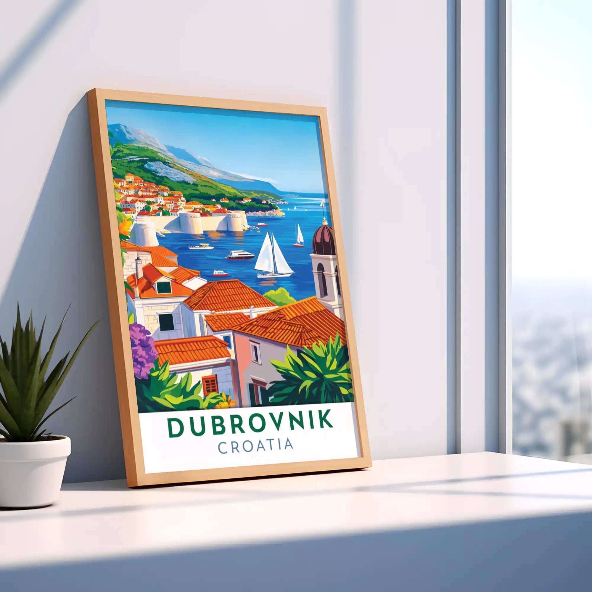 Dubrovnik Travel Poster - Historic Beauty and Mediterranean Charm Wall Art