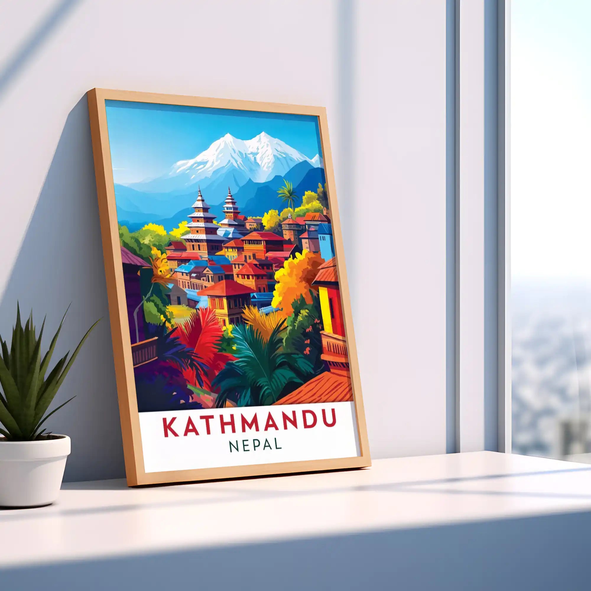 Kathmandu Travel Poster - Himalayan Charm and Nepali Heritage Wall Art