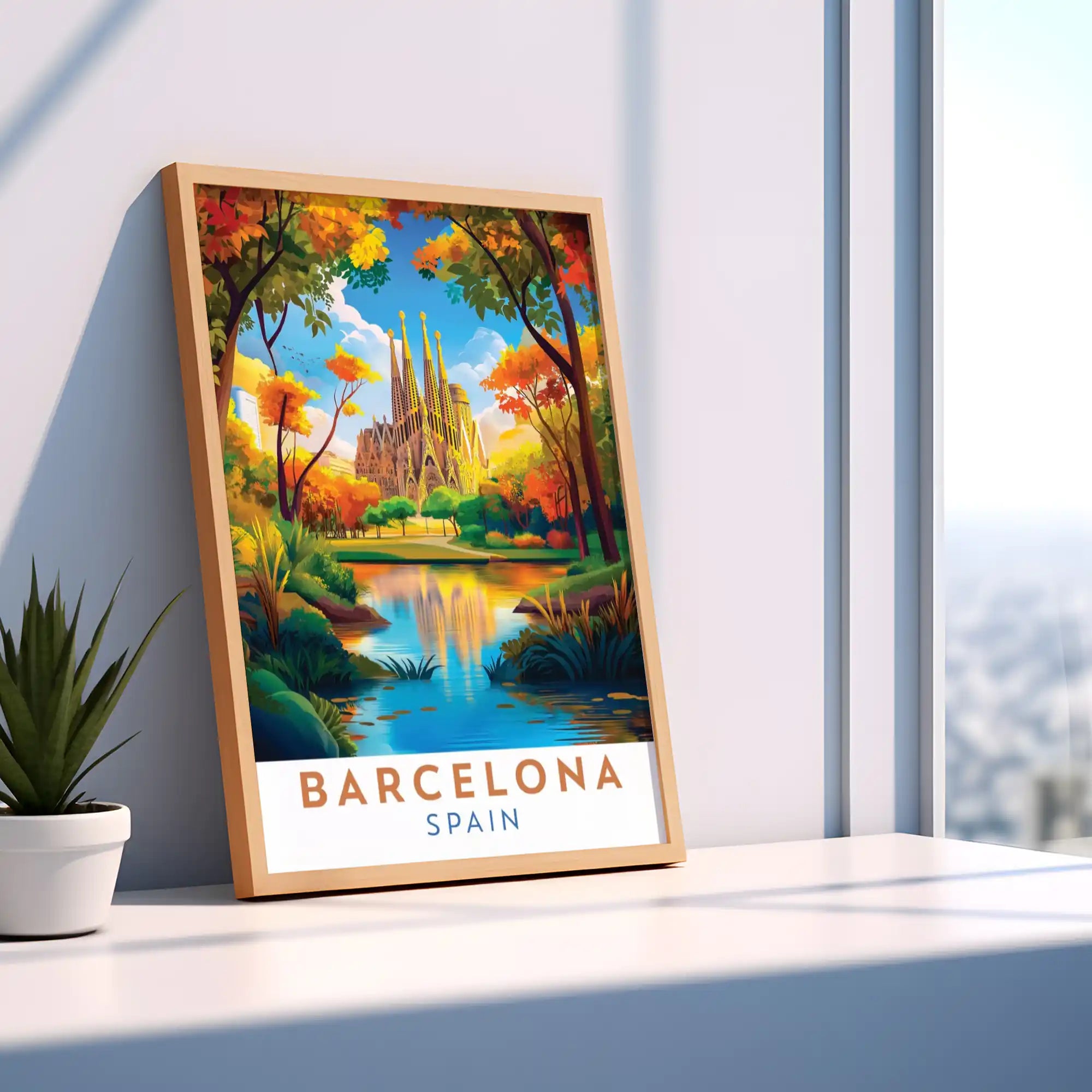 Barcelona Travel Poster - Iconic Catalan Charm Wall Art