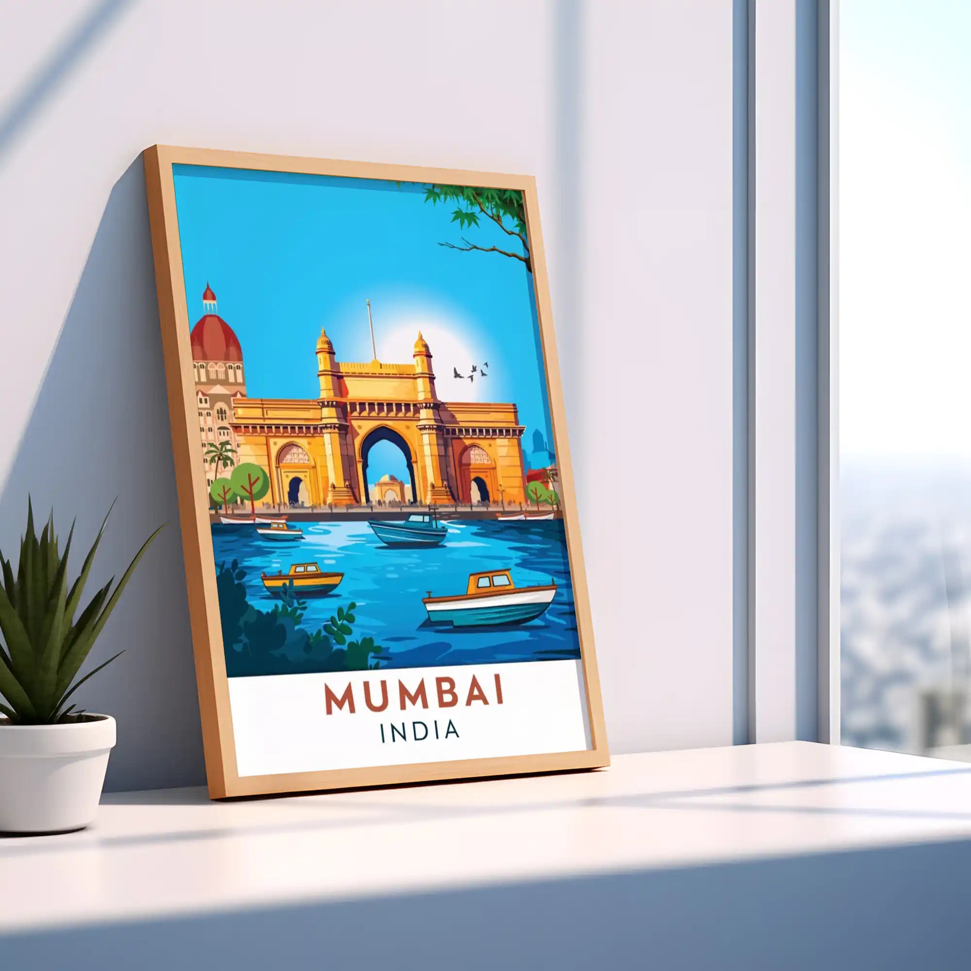 Mumbai Travel Poster - Iconic Landmarks and Urban Energy Wall Art