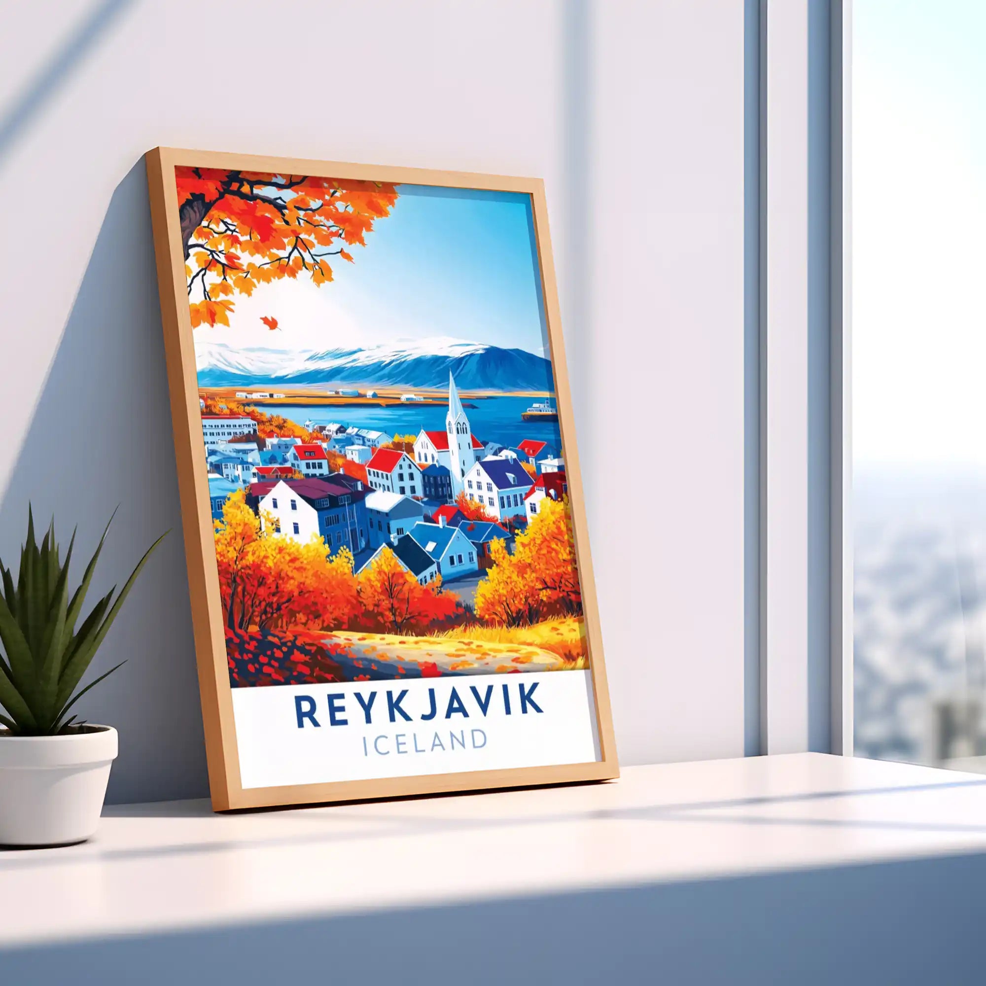 Reykjavik, Iceland Travel Poster - Scenic Icelandic Capital Wall Art