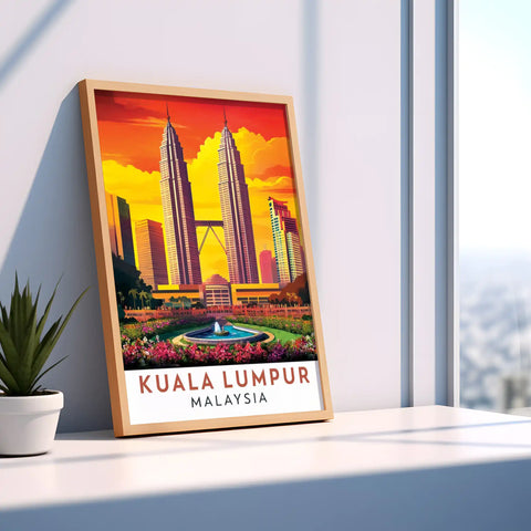 Kuala Lumpur Travel Poster - Iconic Skyline and Modern City Vibes Wall Art