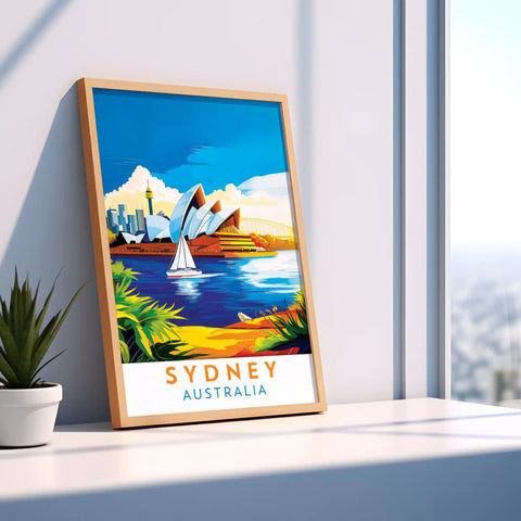 Sydney, Australia Travel Poster - Iconic Landmarks and Harbor Views Wall Art