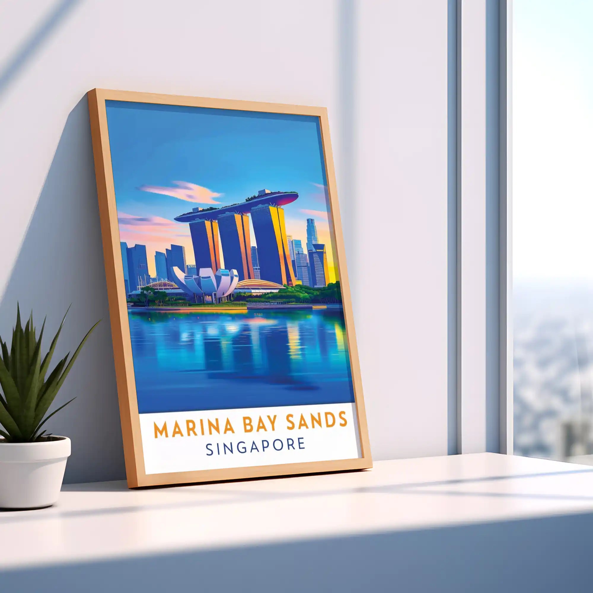 Singapore Travel Poster - Iconic Skyline and Modern Landmarks Wall Art