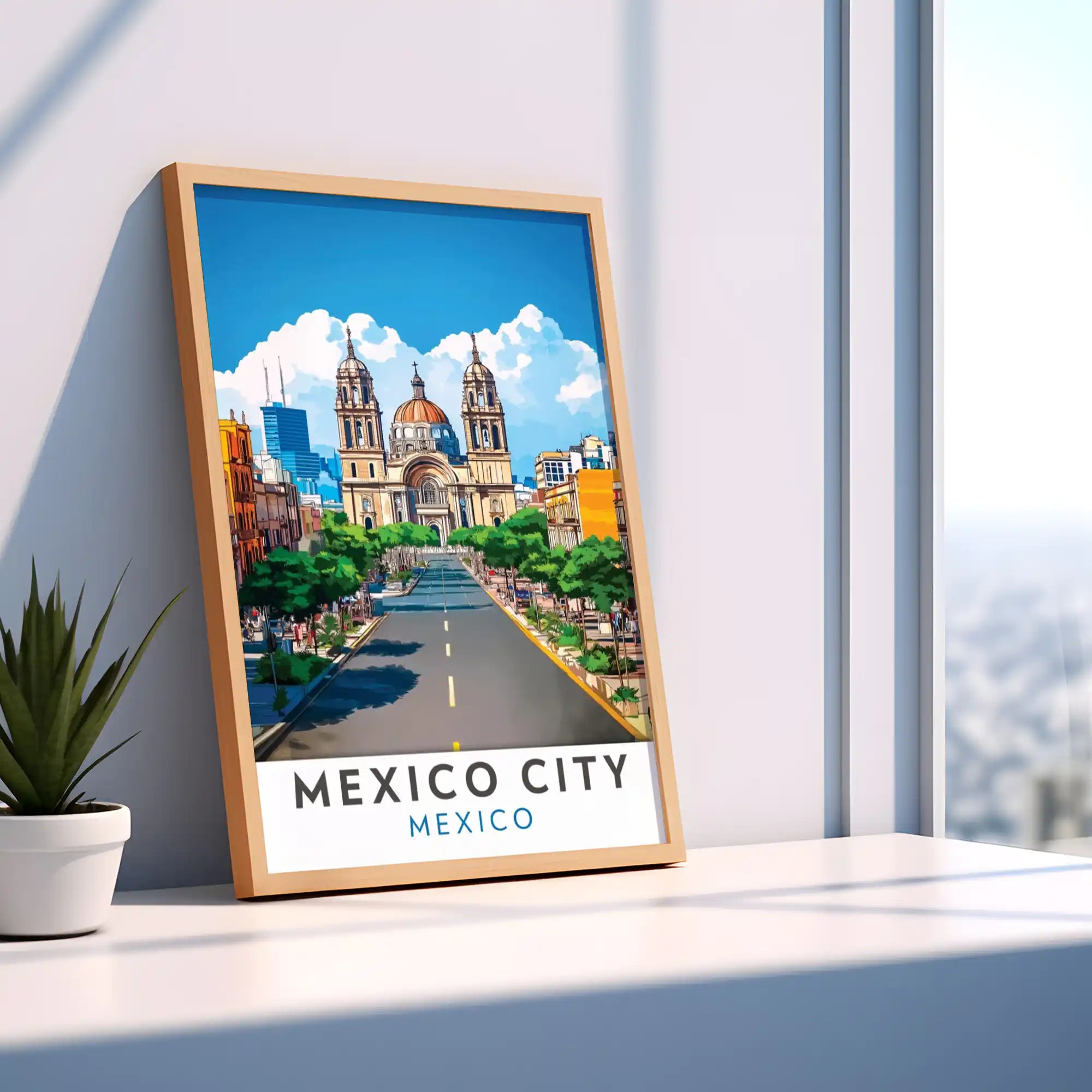 Mexico Travel Poster - Vibrant Culture and Iconic Landmarks Wall Art