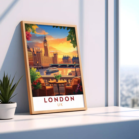 London Travel Poster - Iconic Landmarks and Timeless Elegance Wall Art