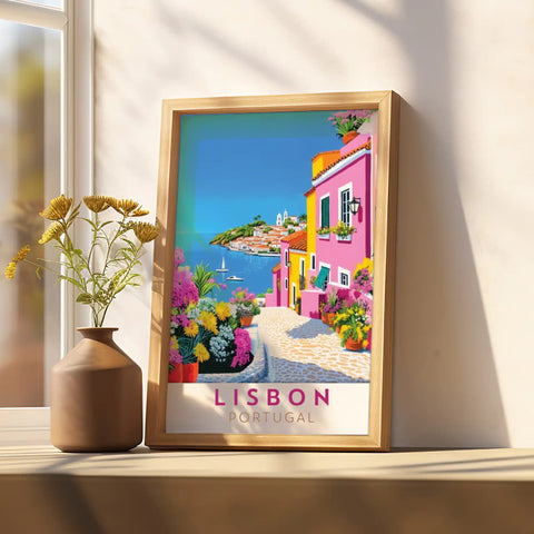 Lisbon Travel Poster - Historic Charm and Coastal Beauty Wall Art