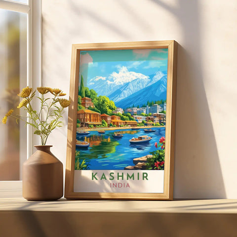 Kashmir Travel Poster - Serene Landscapes and Himalayan Beauty Wall Art