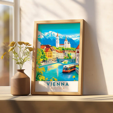 Vienna, Austria Travel Poster - Classic Architecture and Elegant Cityscape Wall Art