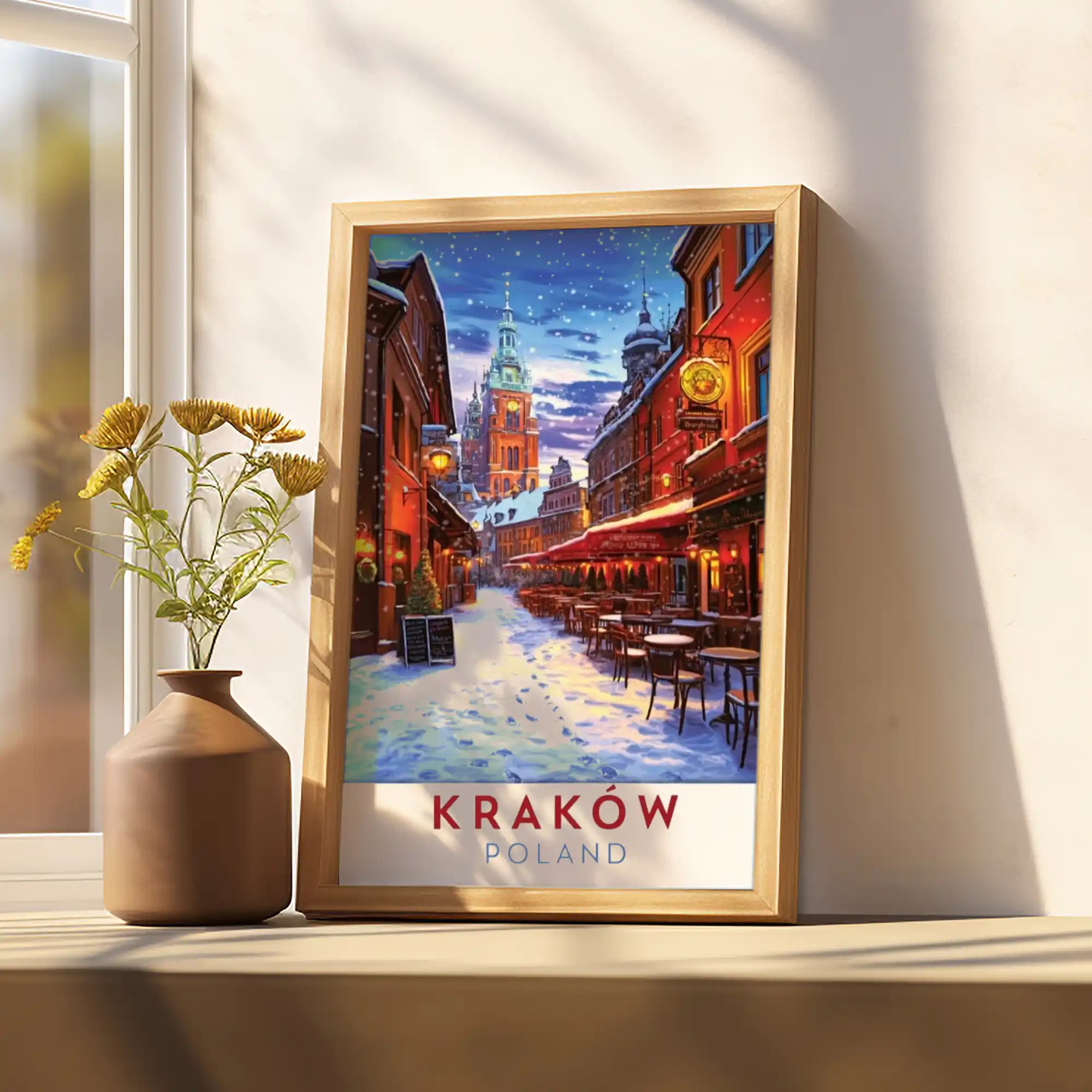 Kraków Travel Poster - Historic Charm and Medieval Beauty Wall Art