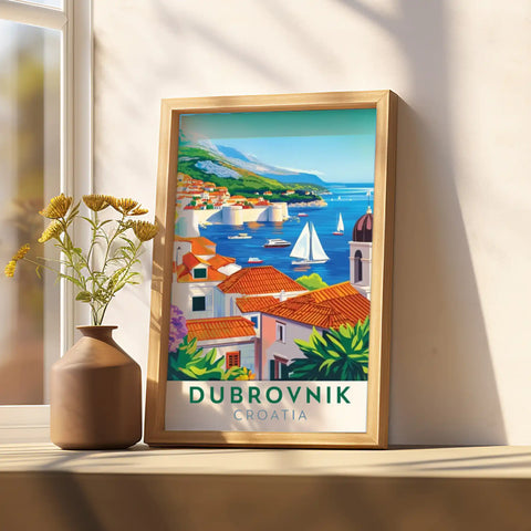 Dubrovnik Travel Poster - Historic Beauty and Mediterranean Charm Wall Art