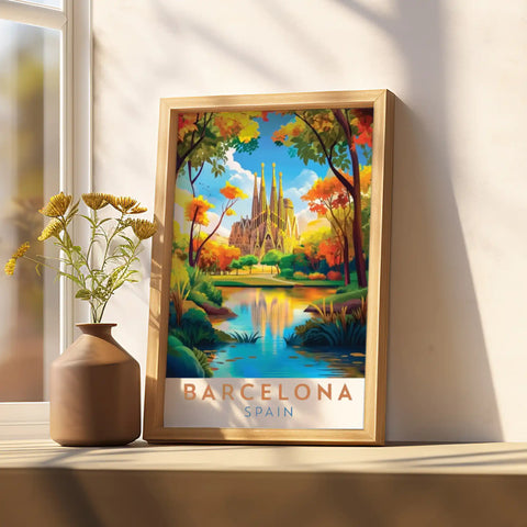 Barcelona Travel Poster - Iconic Catalan Charm Wall Art