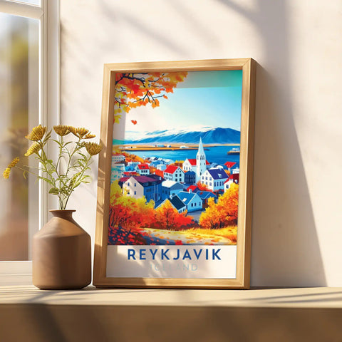 Reykjavik, Iceland Travel Poster - Scenic Icelandic Capital Wall Art