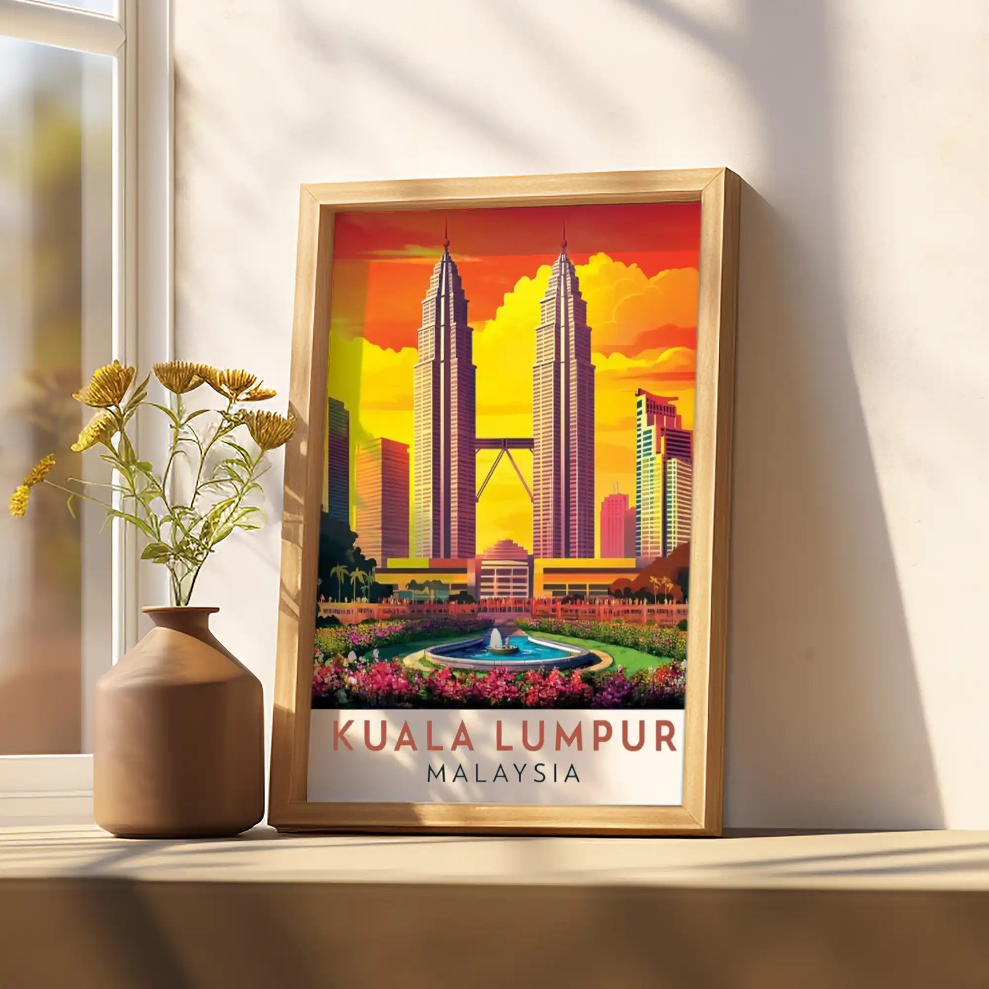 Kuala Lumpur Travel Poster - Iconic Skyline and Modern City Vibes Wall Art