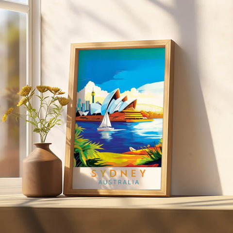 Sydney, Australia Travel Poster - Iconic Landmarks and Harbor Views Wall Art