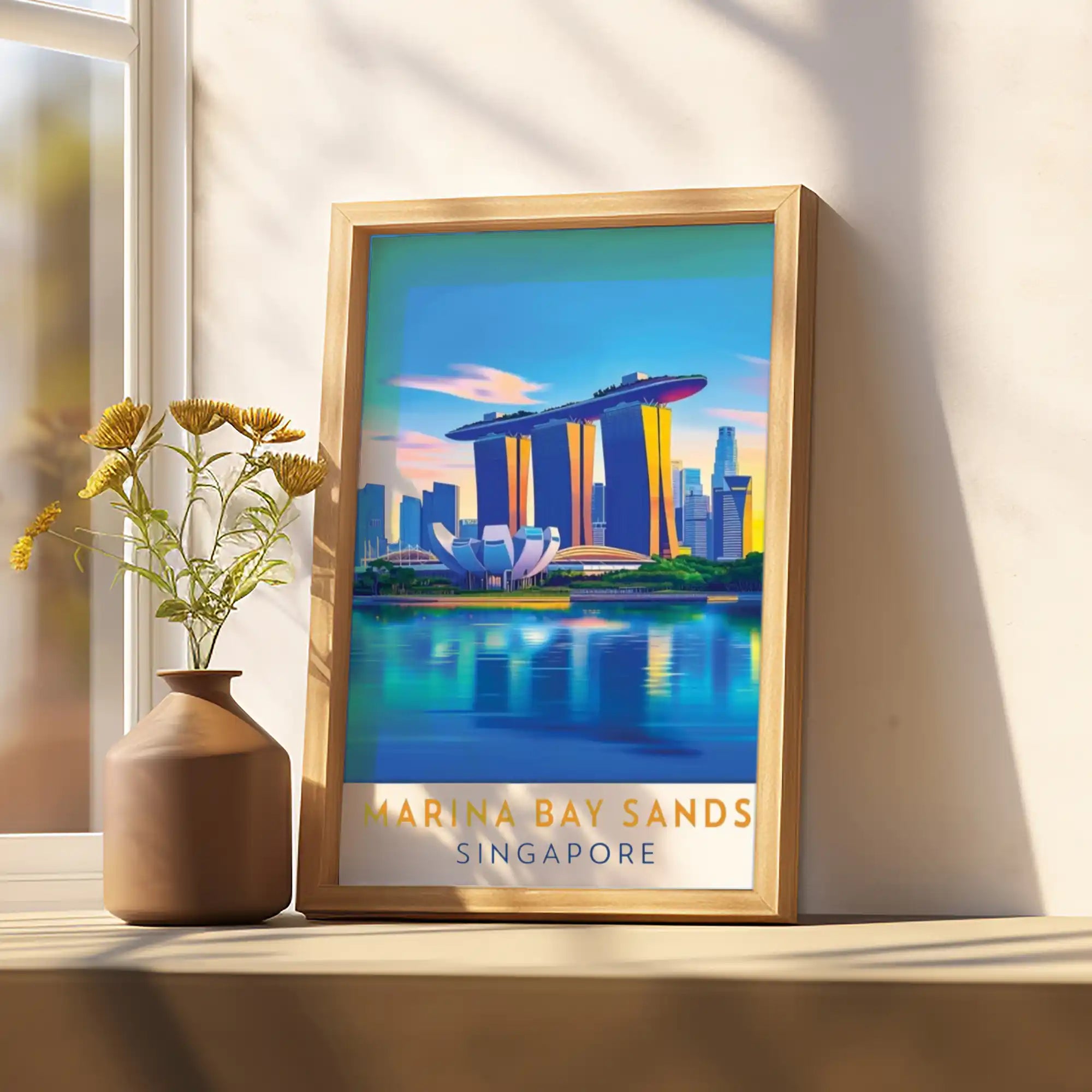 Singapore Travel Poster - Iconic Skyline and Modern Landmarks Wall Art