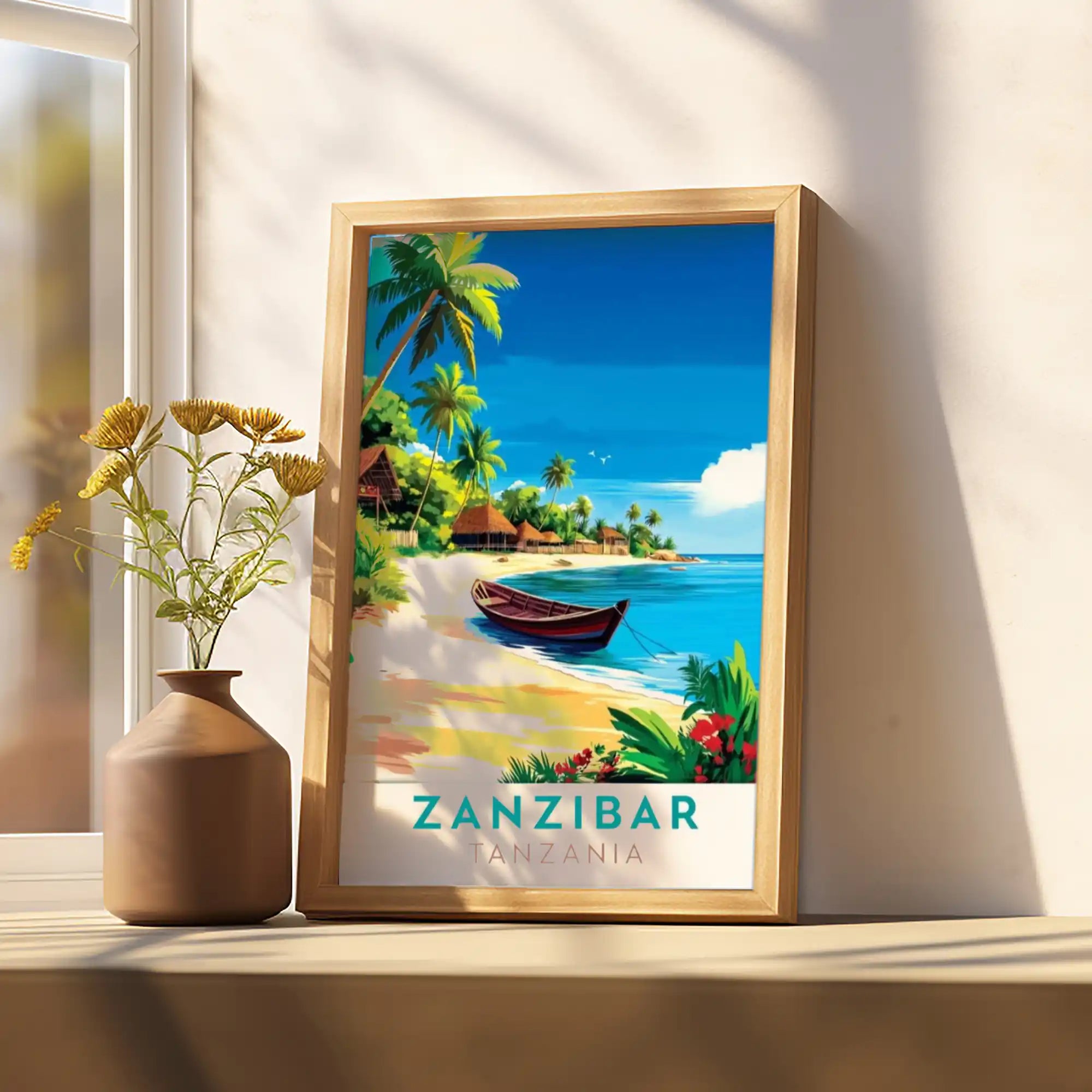 Zanzibar, Tanzania Travel Poster - Exotic Beaches and Historic Landmarks Wall Art