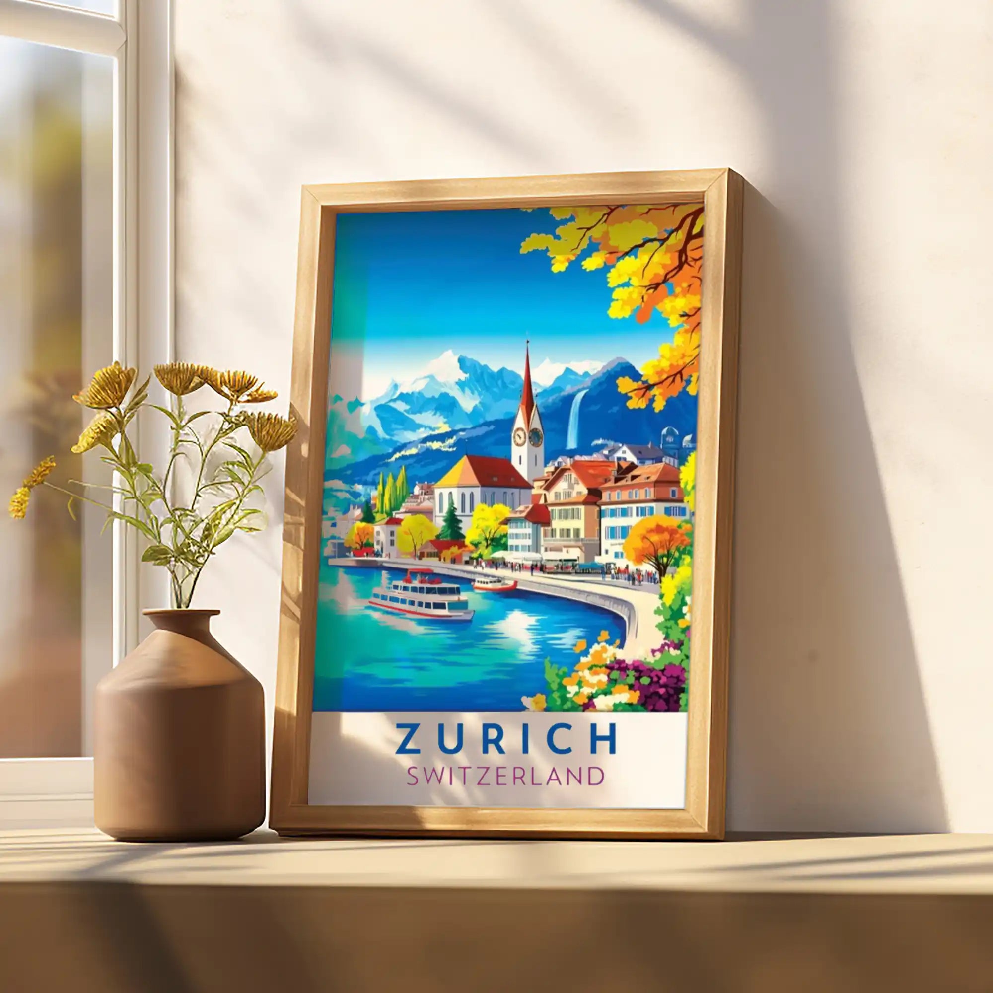 Zurich, Switzerland Travel Poster - Stunning Swiss Cityscape and Scenic Views Wall Art