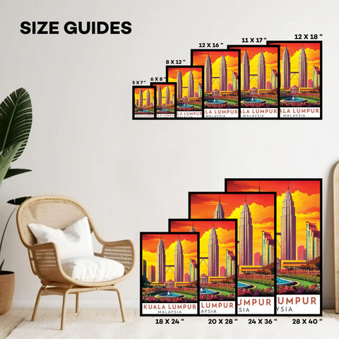 Kuala Lumpur Travel Poster - Iconic Skyline and Modern City Vibes Wall Art